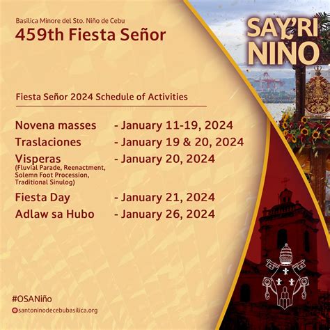 osmena day 2024|Basilica bares schedule for 459th Fiesta Señor .